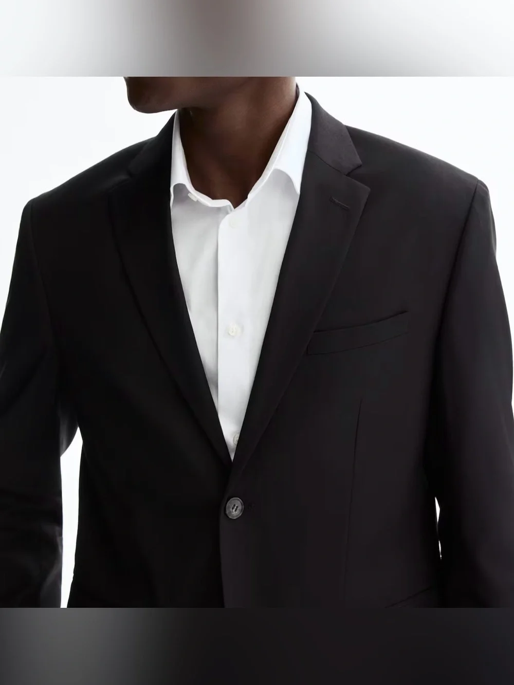 Men's Classic Black Slim Fit Single-Breasted Blazer